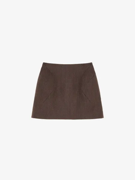 Wool Pinstripe Mini Skirt