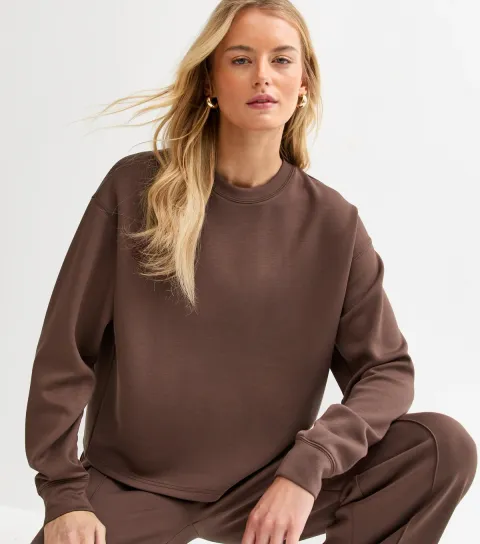 Women's Tall Premium Dark Brown Jersey Sweatshirt