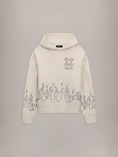 MA QUAD FLAMES OVERSIZED HOODIE - Ivory