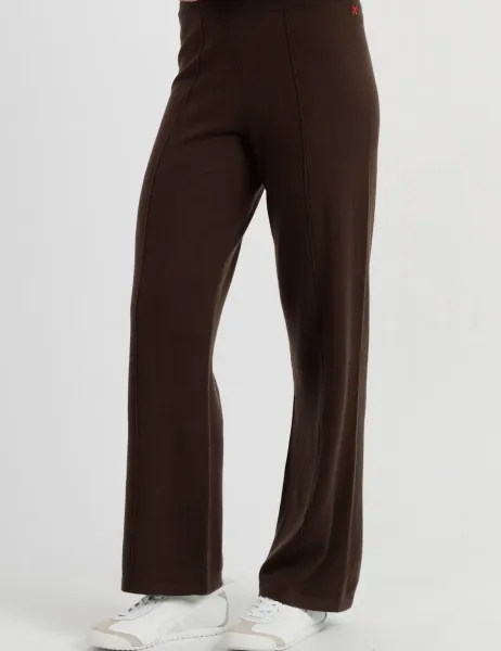 Chinti & Parker Wool Rich Wide Leg Joggers Dark Brown