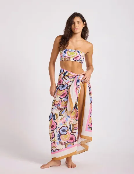 Seafolly Sea Blossom Pure Cotton Floral Sarong Multi