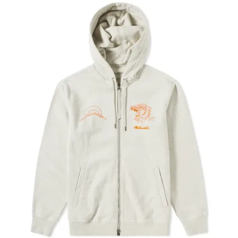 Stencil Tiger Chest Zip Hoody