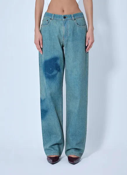 Wide-Leg Denim Trousers