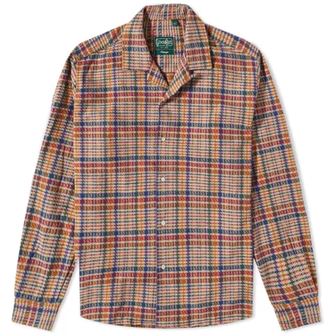 Camp Collar Large Houndstooth Overshirt