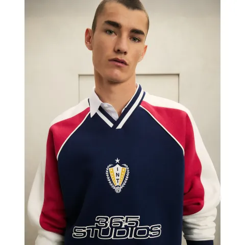 River Island Sports Colour Block V Neck Sweatshirt