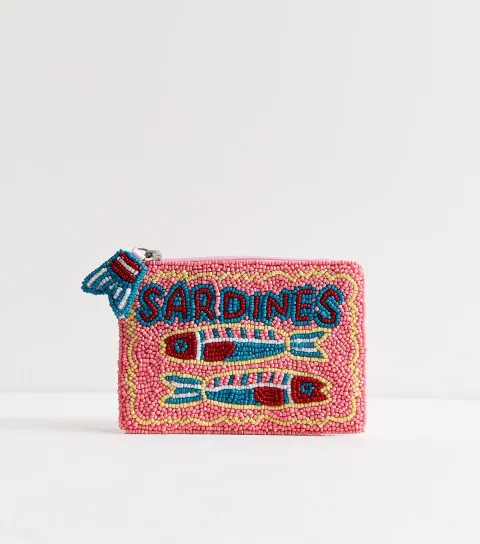 Pink Sardines Beaded Purse