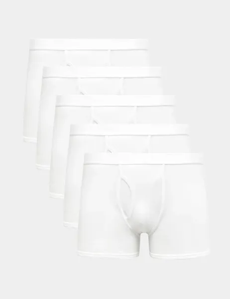 Marks & Spencer 5 Pack Cotton Stretch Cool & Fresh Trunks White