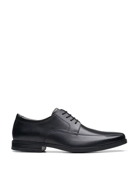 Clarks Wide Fit Leather Oxford Shoes Black