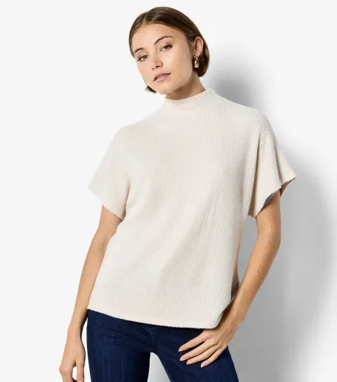 Women's Stone Batwing High Neck T-Shirt