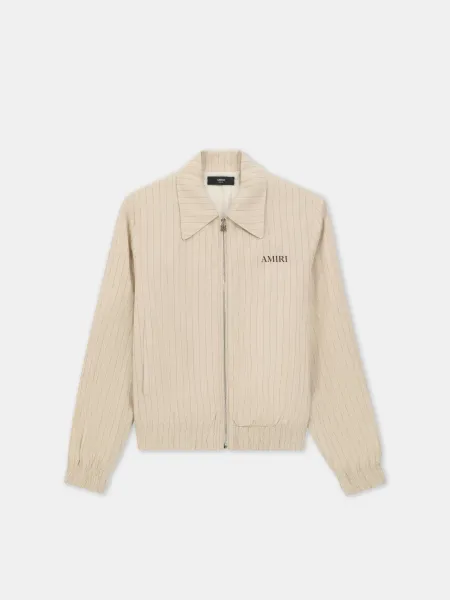 STRIPED BLOUSON - Alabaster