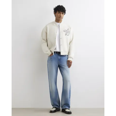 River Island Loose Fit Mid Wash Jeans