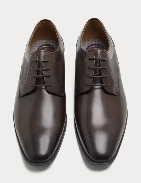 Marks & Spencer Leather Derby Shoes Dark Brown