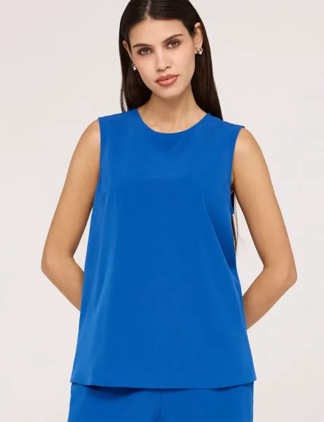 Round Neck Shell Top Cobalt