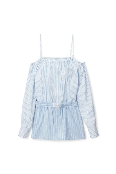 OFF SHOULDER DRESS WITH BOXER WAIST
