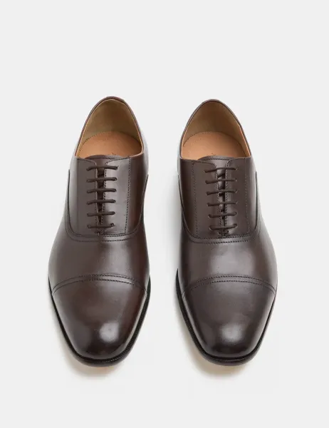 Autograph Leather Oxford Shoes Brown