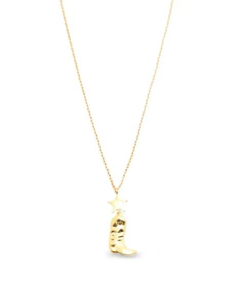 LISA ANGEL 14KT Gold-Plated Star Cowgirl Boot Pendant Necklace