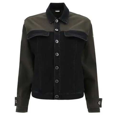 Freddy Denim Jacket - Black + Army Green Panels