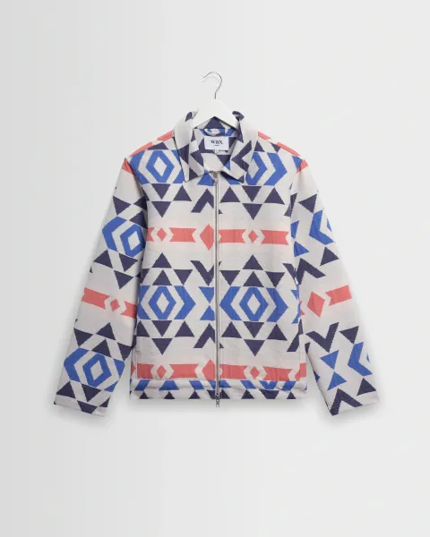 Park - Ecru and Multicolour Aztec Jacquard Jacket