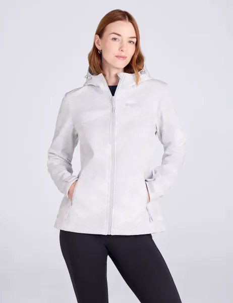 Mountain Warehouse Exodus Water Resistant Printed Softshell Jacket Light Grey