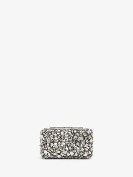 Crystal Embroidery T-Bar Box Clutch