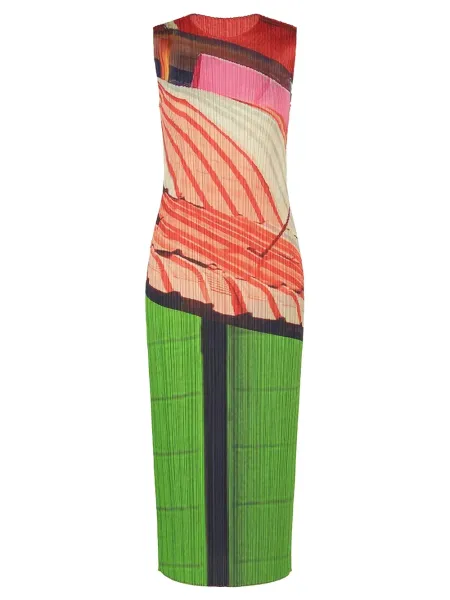 Pleats Please Dress Red/Green