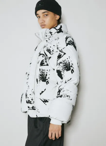 Flock-Print Padded Jacket