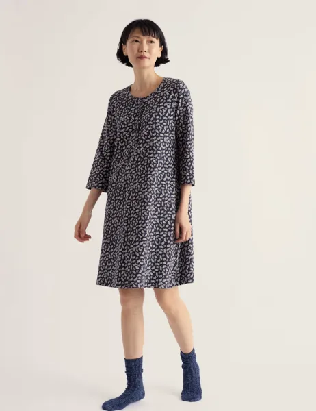 Seasalt Cornwall Cotton Rich Printed Nightdress Navy Mix