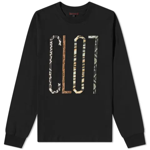 Long Sleeve Patchwork Logo T-Shirt
