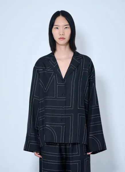 Monogram Silk Pj Shirt