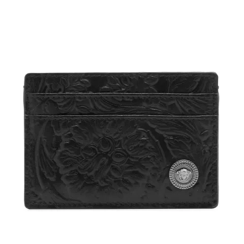 Barocco Embossed Leather Card Holder