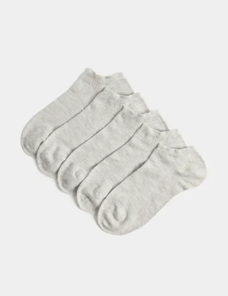 Marks & Spencer 5 Pack Supersoft Trainer Liners Grey Mix