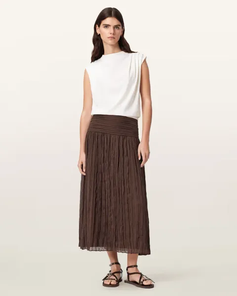 Asal Asymmetric Ruched Maxi Skirt