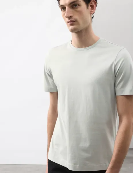 Autograph Pure Supima Cotton Performance Crew Neck T-shirt Silver
