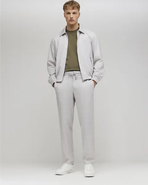River Island Check Slim Elasticated Smart Joggers