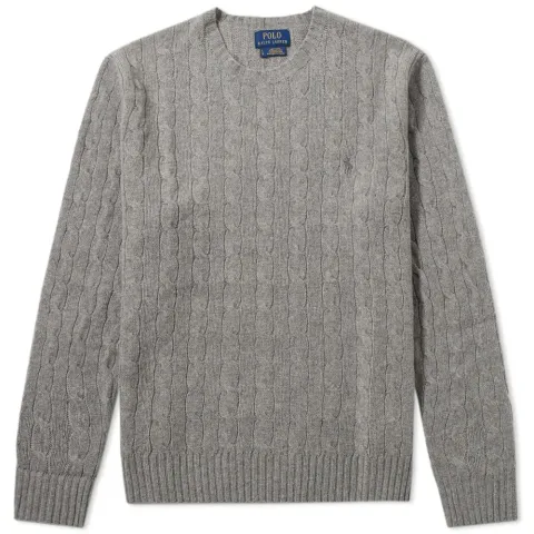 Merino Blend Cable Crew Knit