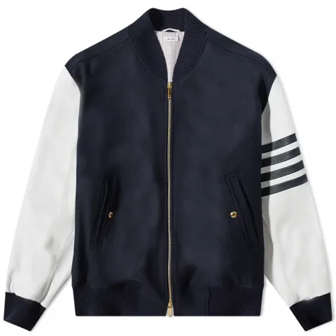 Engineered Stripe Varsity Jacket