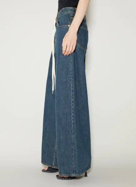 Drawstring Wide Leg Jeans