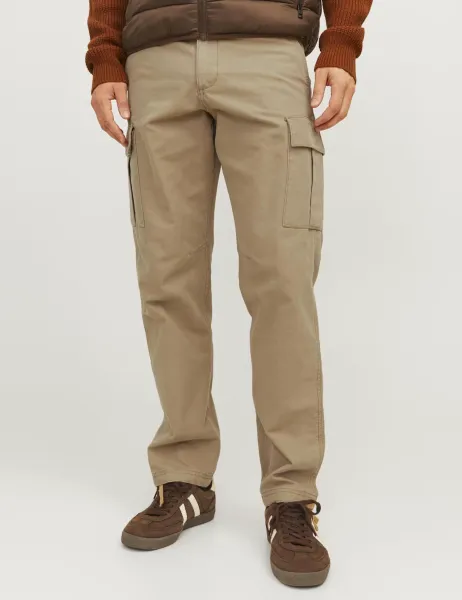 Jack & Jones Regular Fit Pure Cotton Cargo Trousers Tan