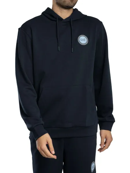 EA7 Emporio Armani Logo Patch Pullover Hoodie