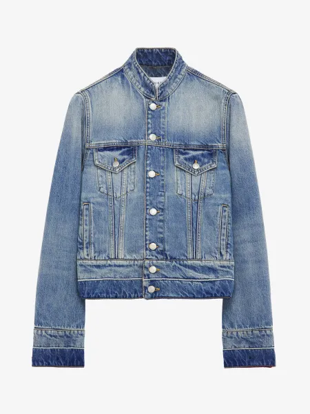 Stand Collar Denim Jacket