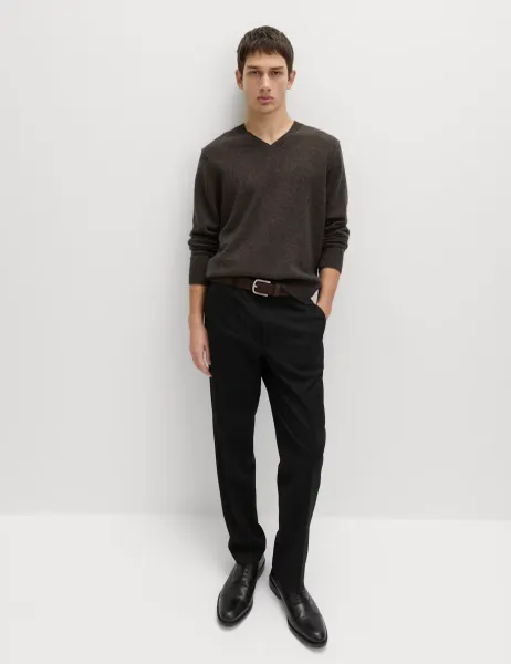 Marks & Spencer Regular Fit Smart Stretch Trousers Black