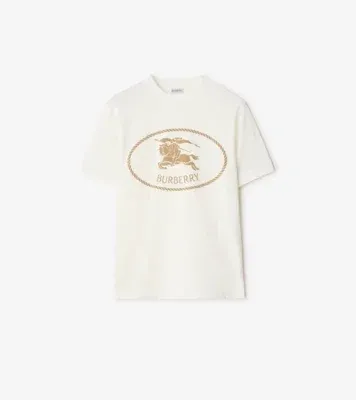 Knight Stamp Cotton T-shirt in Chalk white