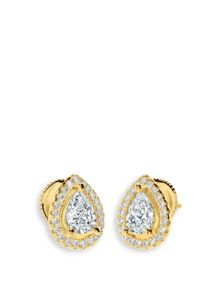 Emile Pear Borderset Studs 18kt Gold Vermeil