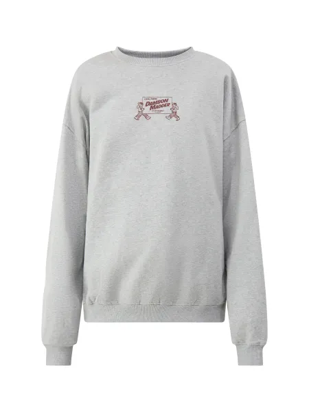 Damson Madder Local Fixers Organic Cotton Graphic Sweatshirt - Grey Marl