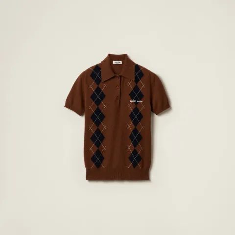 Cashmere knit polo shirt