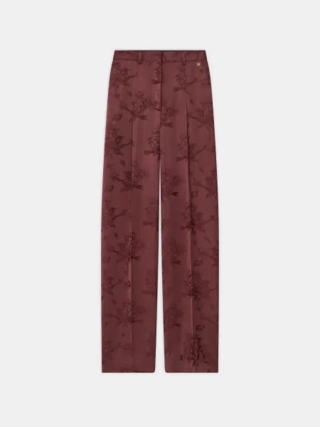 WOMEN - WOMEN'S FLORAL DOUBLE PLEATED PANT - Tobacco
