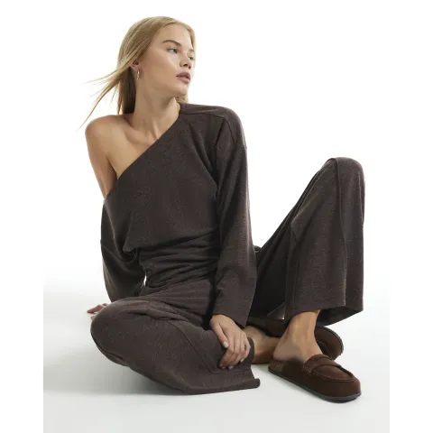 River Island Cosy Off The Shoulder Asymmetric Top