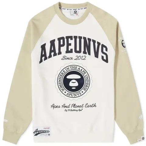 AAPE College Flocking Crew Sweat
