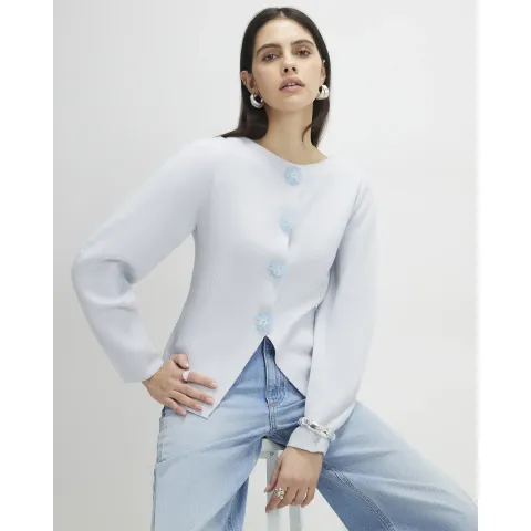 River Island Knitted Floral Button Cardigan