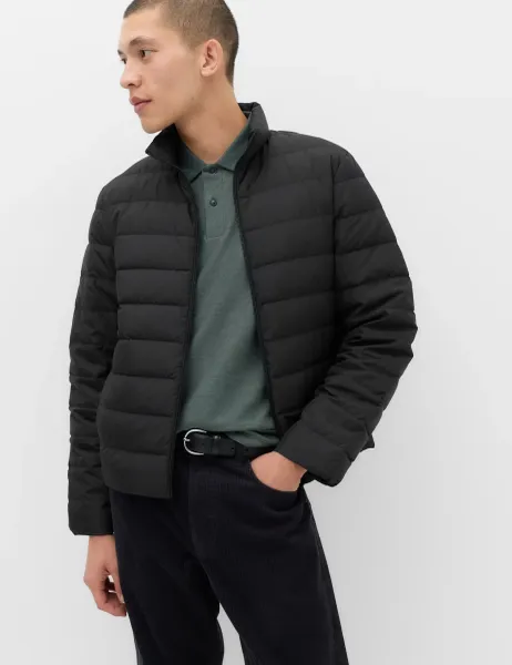 Marks & Spencer Feather and Down Packaway Puffer Jacket Black